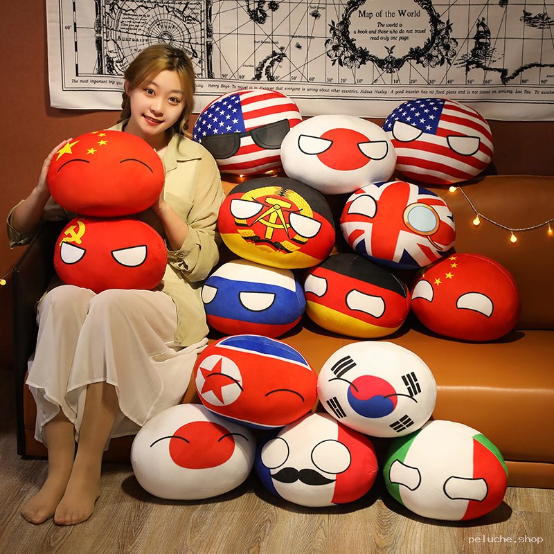 Countryball Peluches: Balles de Pays avec Drapeaux du Monde