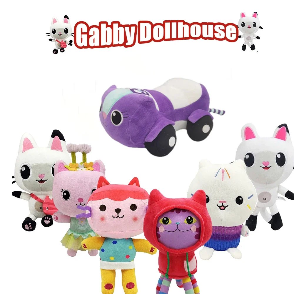 Peluches Gabby Dollhouse: Personnages et Véhicule de Rêve