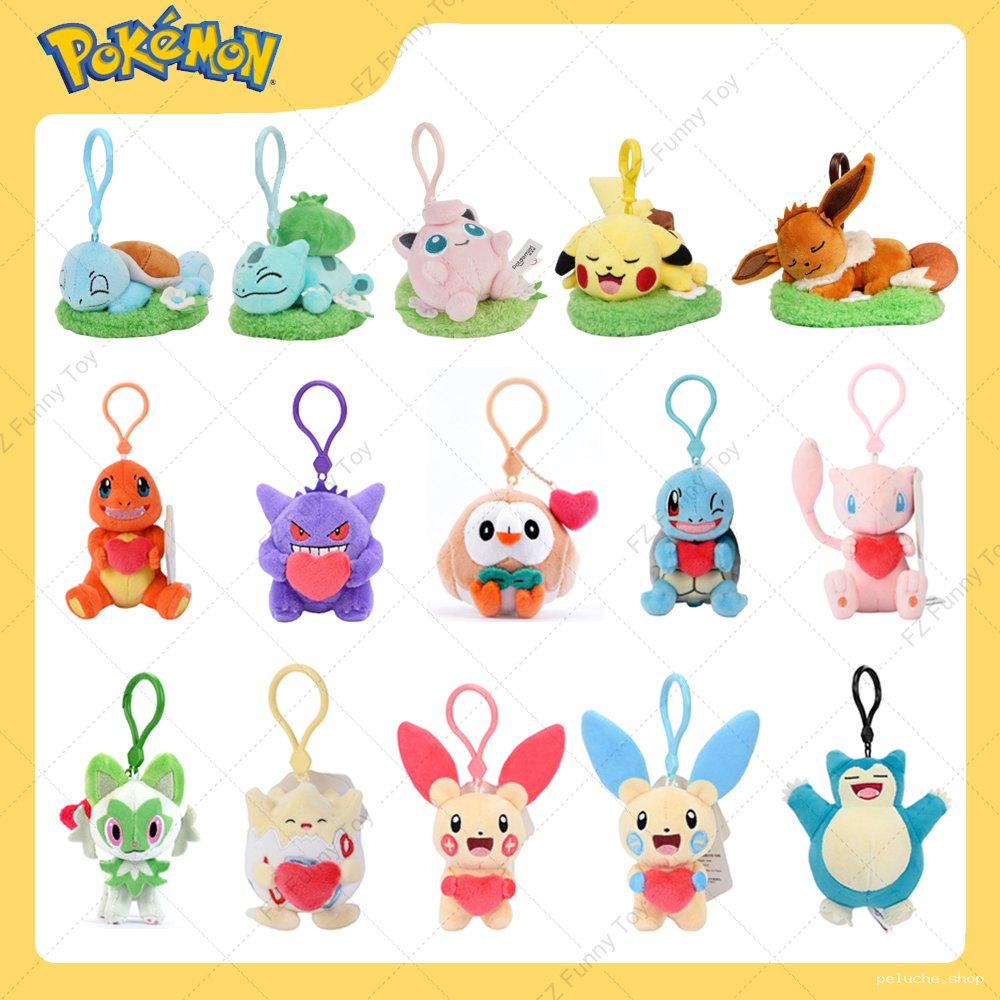 Pokémon Porte-clés Peluche: Pikachu, Évoli, Carapuce & plus!