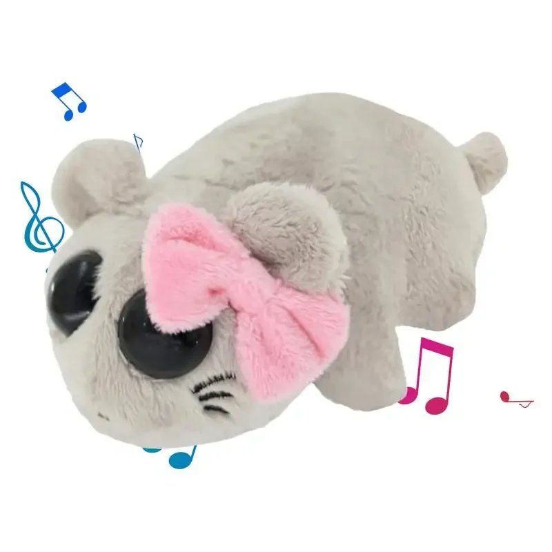 Peluche musicale adorable souris grise - Cadeau enfant doux