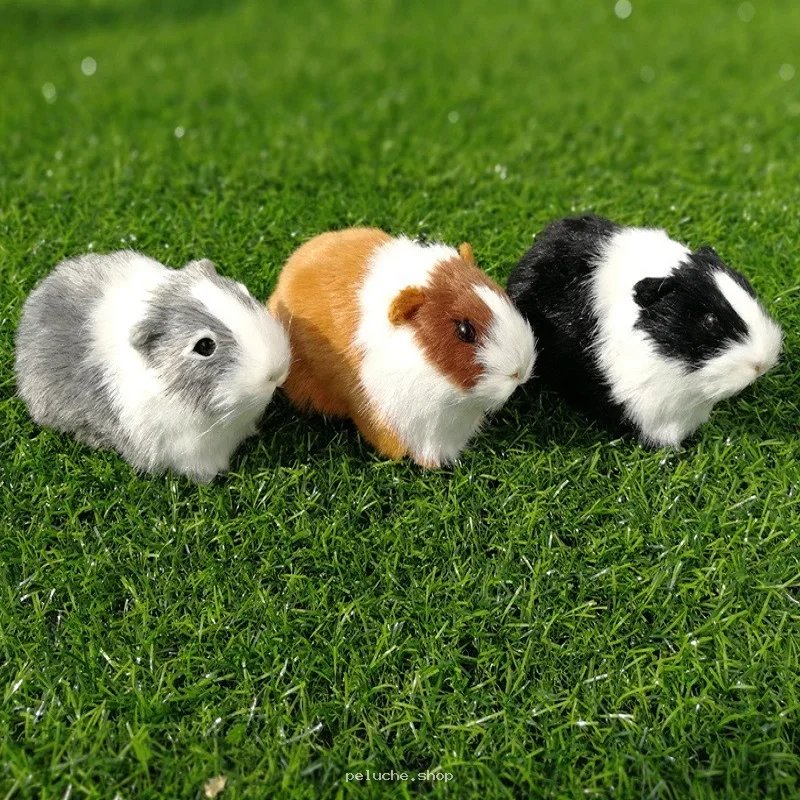 Peluche Cochon d'Inde Réaliste - Adorable Trio Multicolore