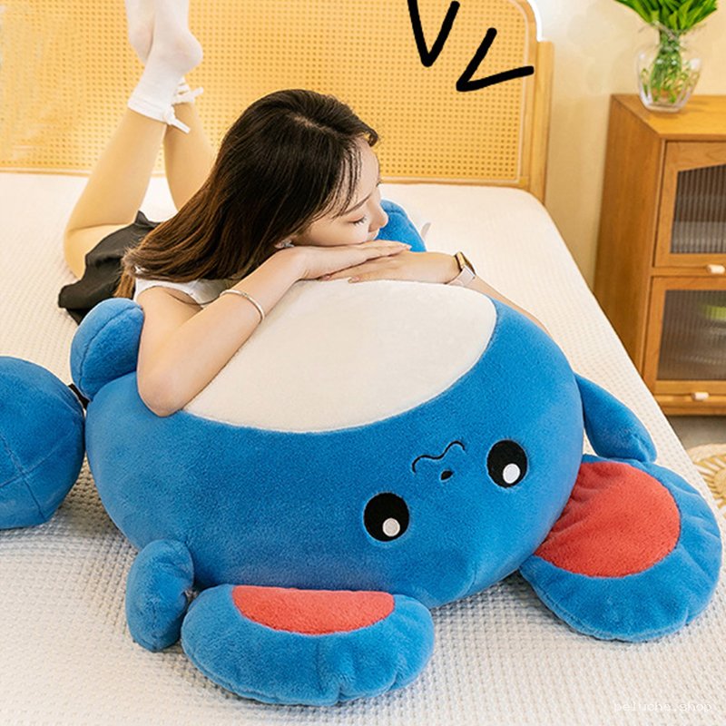 Peluche Crabe Géant Bleu Doux et Kawaii - Cadeau Idéal