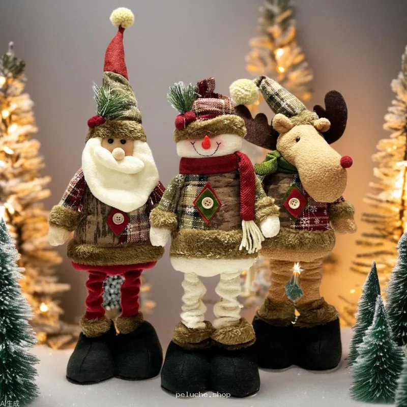 Set Décorations Noël Rétractables: Père Noël, Bonhomme, Renne