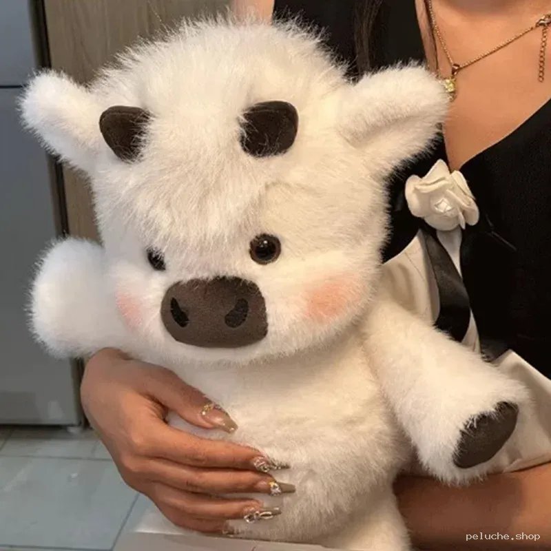 Peluche Vache Blanche Mignonne - Doudou Ultra Doux Kawaii