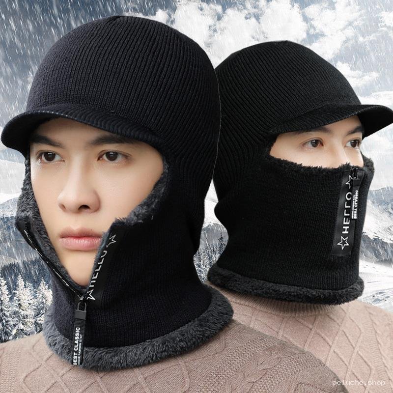 Bonnet Cagoule Visière Hiver Homme - Protection Froid Polaire