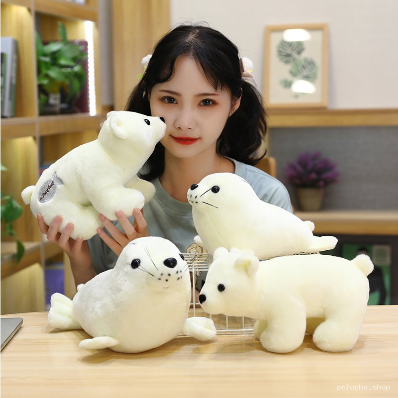 Peluches Ours Polaire & Phoque Douces - Hiver & Câlins
