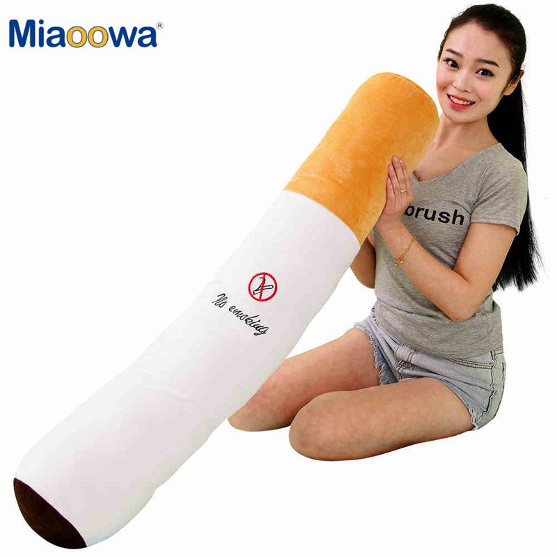 Coussin Peluche Géant Cigarette "No Smoking" - Déco Amusante