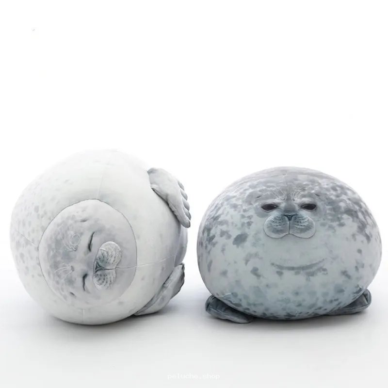 Peluche Phoque Rond Doux et Adorable - Coussin Animaux Marin