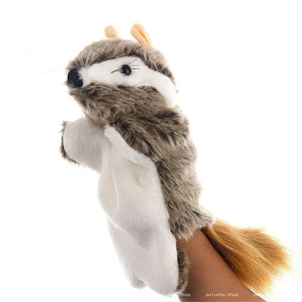 Marionnette à main Écureuil en peluche | Jeu créatif enfant