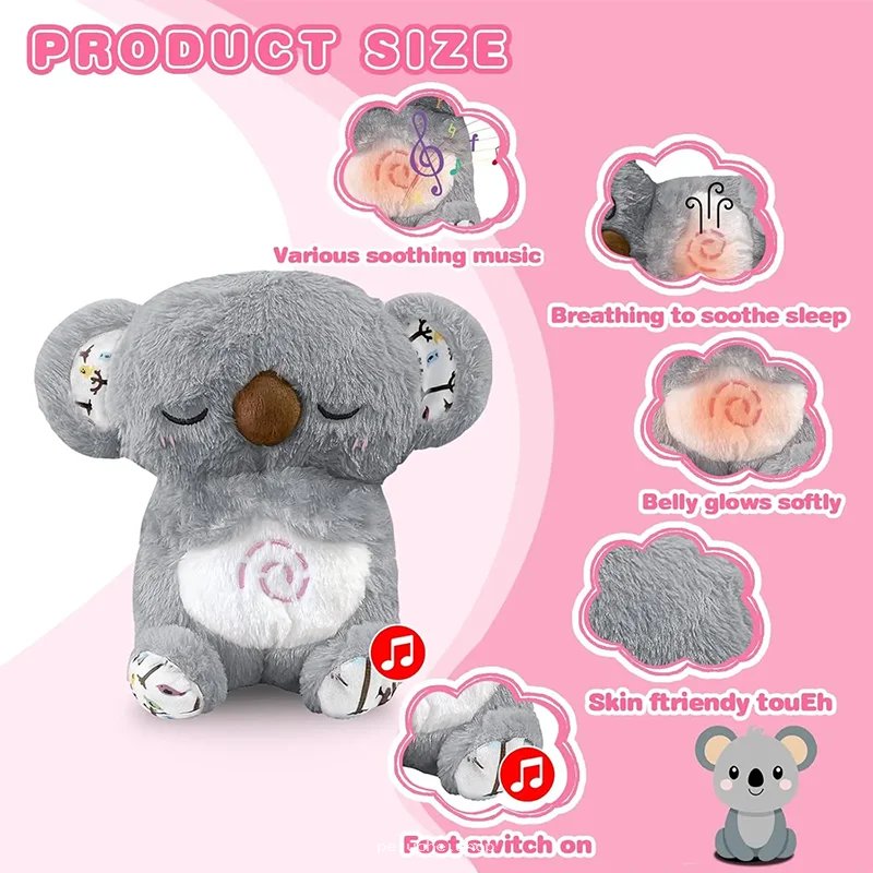 Peluche Koala Apaisante Lumineuse et Musicale pour Bébé