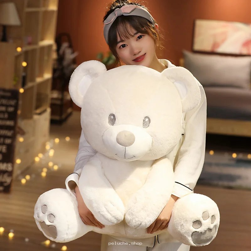Ours en Peluche Géant Blanc – Douceur Infinie pour Câlins