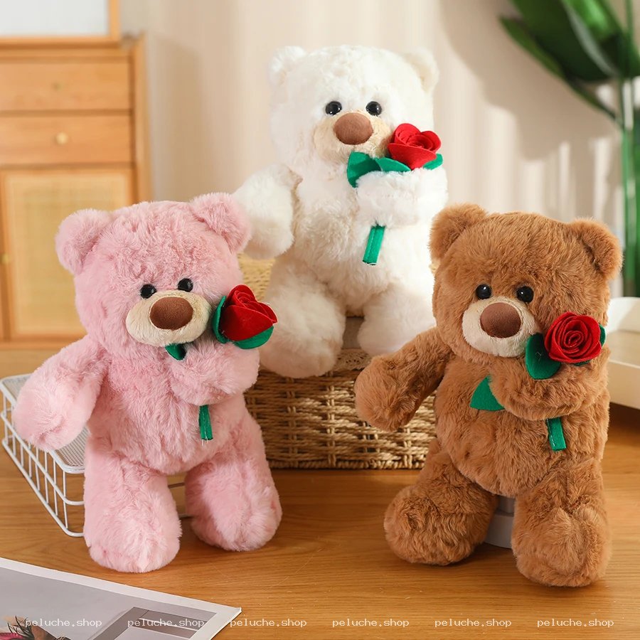 Ours en Peluche avec Rose | Doux Cadeau pour Tous
