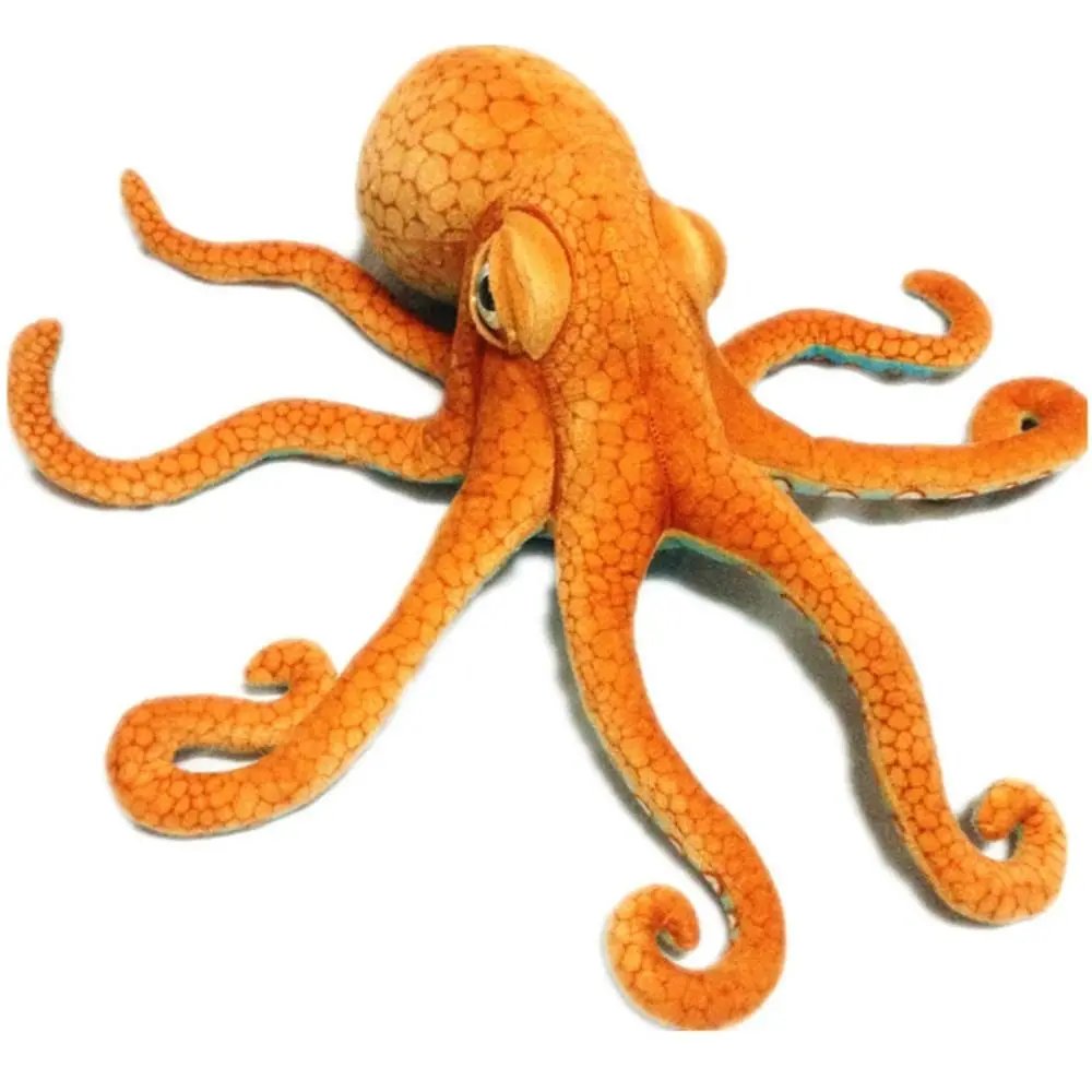 Peluche Pieuvre Orange Réaliste | Douce & Adorable | Cadeau Enfant