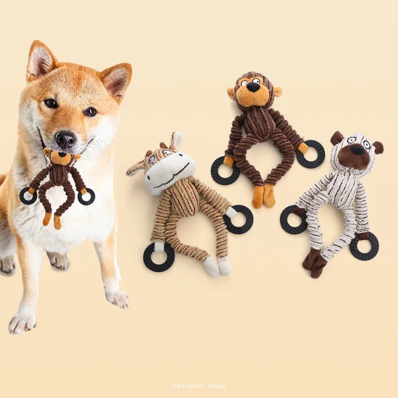 Jouets pour chien en peluche | Singe, Girafe, Ours - Fun & Durable