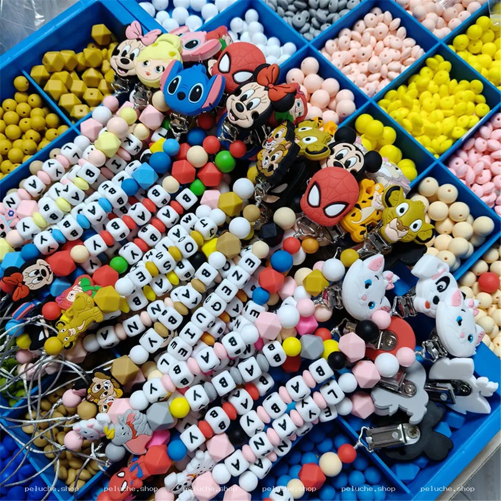 Attaches-tétines personnalisées en silicone - Design bébé fun