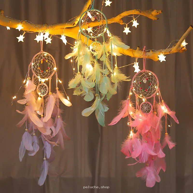 Attrape-Rêves Lumineux LED - Décoration Bohème Féerique