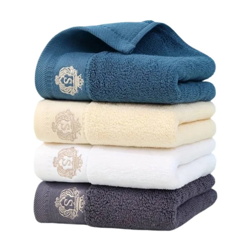 Serviettes de bain luxe brodées S | Coton doux et absorbant