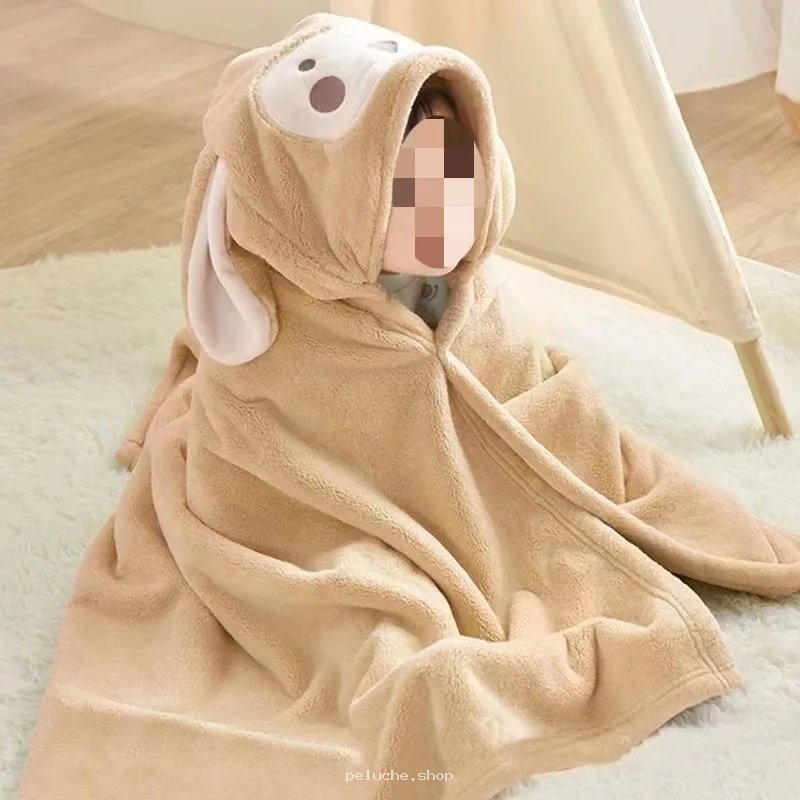 Couverture Enfant Polaire à Capuche Lapin - Douce et Chaude