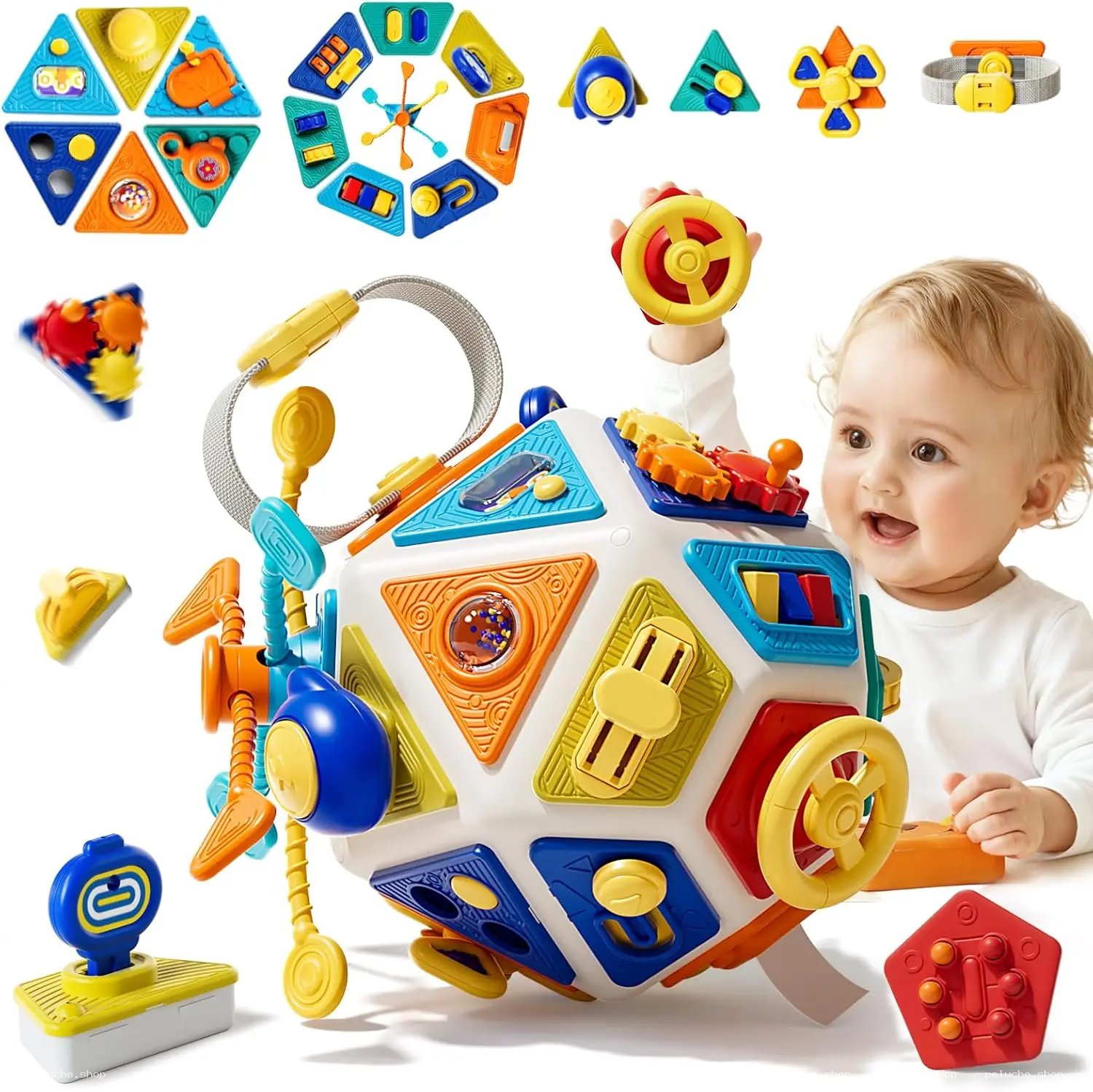Cube d'Éveil Sensoriel Bébé - Jouet Multi-Activités Éducatif