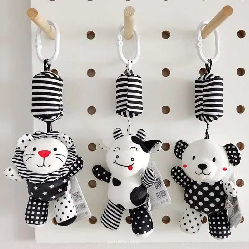 Hochets Animaux Noir & Blanc pour Bébé - Stimulation Sensorielle