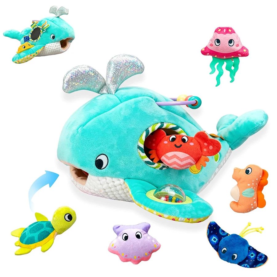 Jouet d'Éveil Baleine Interactive & Amis Marins en Peluche