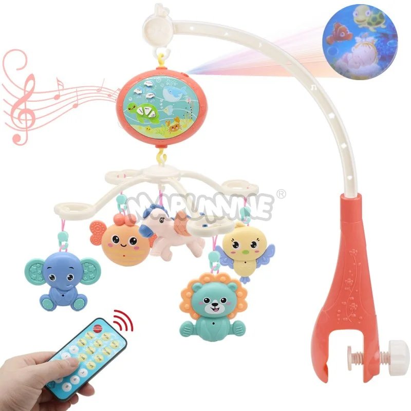 Mobile bébé musical projecteur avec télécommande - Animaux