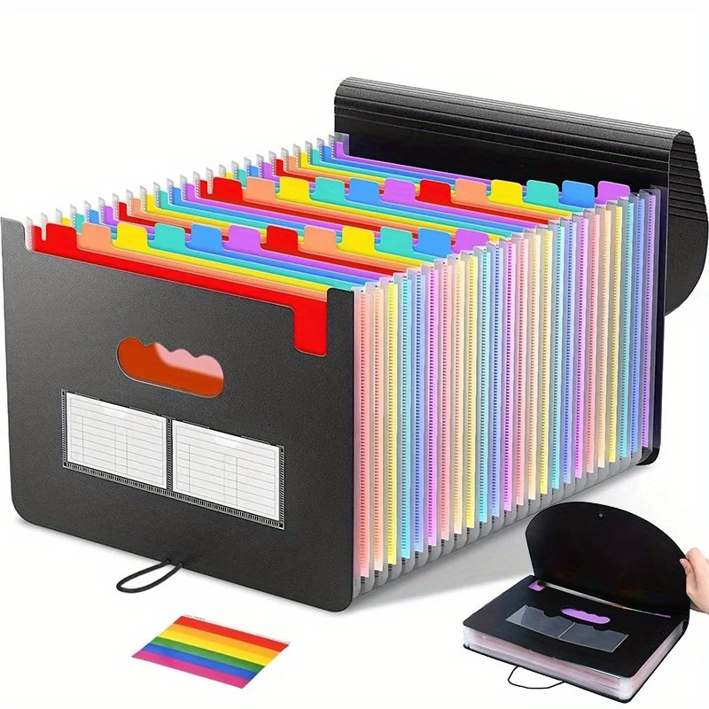 Classeur Extensible Accordeon A4 - Rangement Documents Coul.