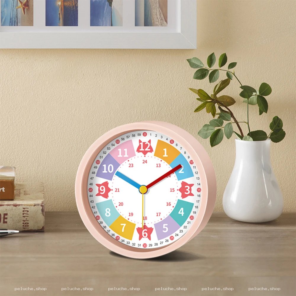 Réveil Pédagogique Enfant Rose - Apprenez l'Heure Facilement