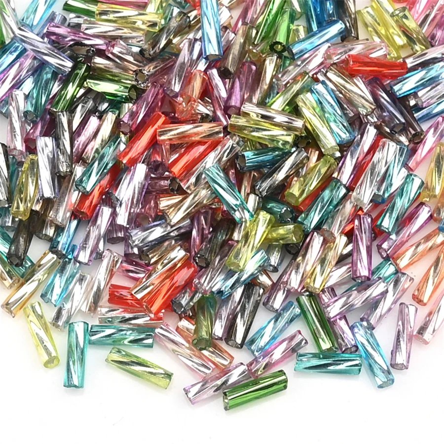 Perles Torsadées Tubes Verre Multicolore | Création Bijoux
