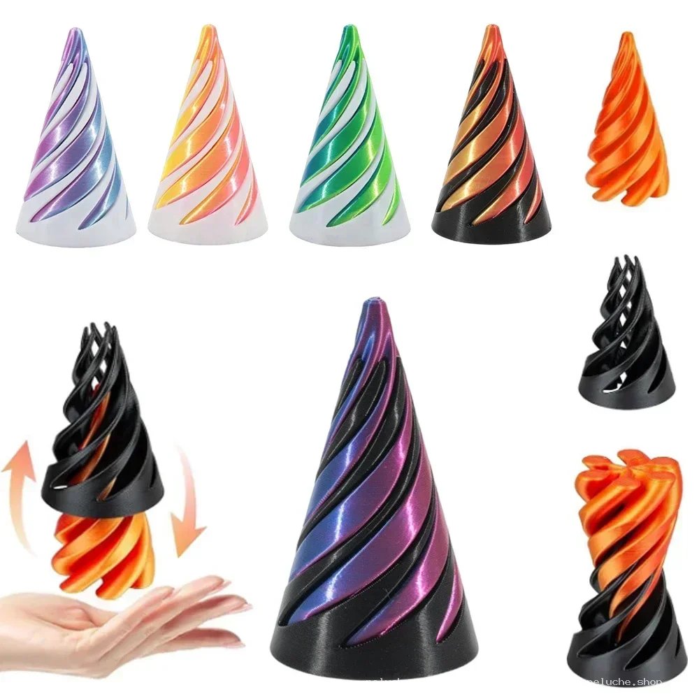 Cône Spirale 3D Multicolore - Jouet Décoratif & Fidget