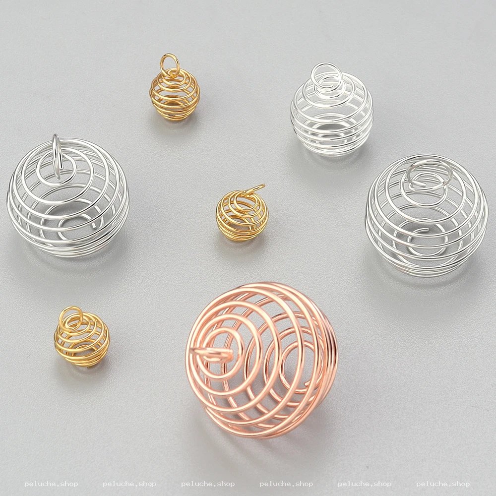 Support Pendentif Spirale Métallique pour Pierres Naturelles