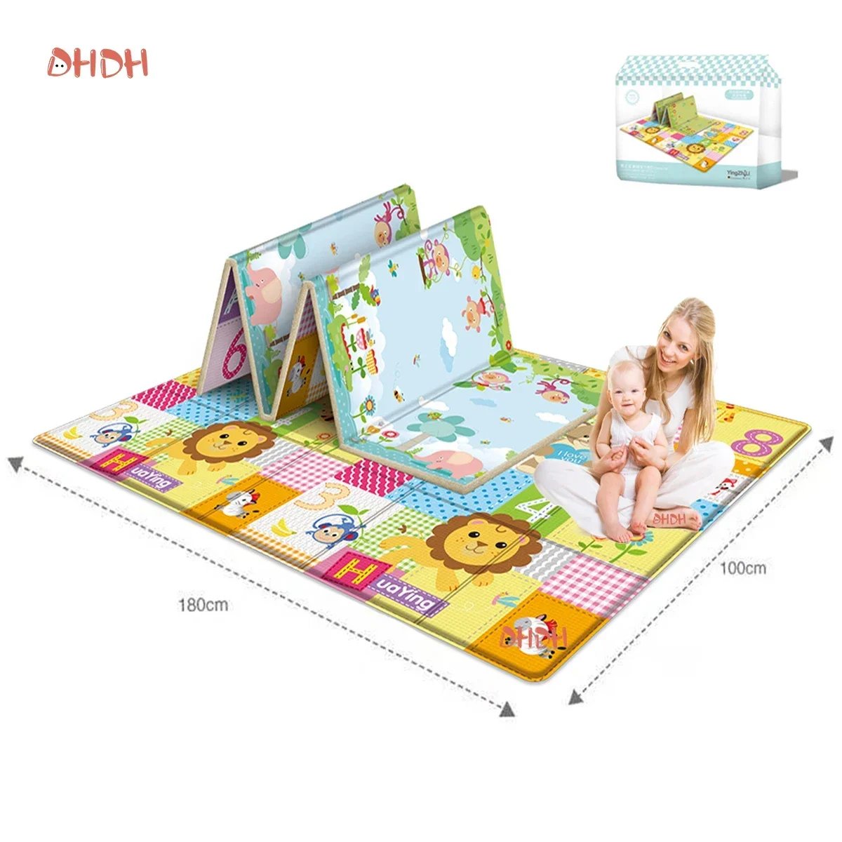 Tapis d'Éveil Pliable XXL Animaux & Chiffres pour Bébé