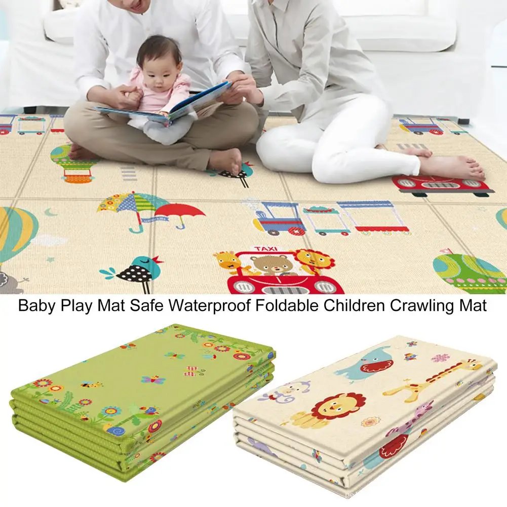 Tapis d'éveil bébé pliable et imperméable - Sécurité et confort.