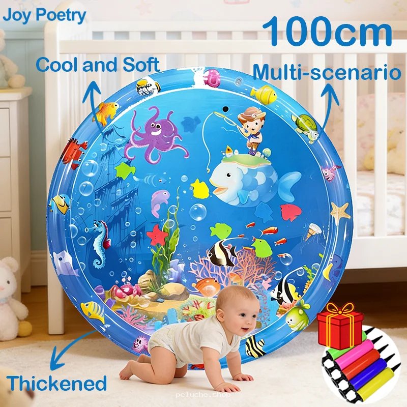 Tapis d'eau bébé sensoriel 100cm | Jeu frais et doux