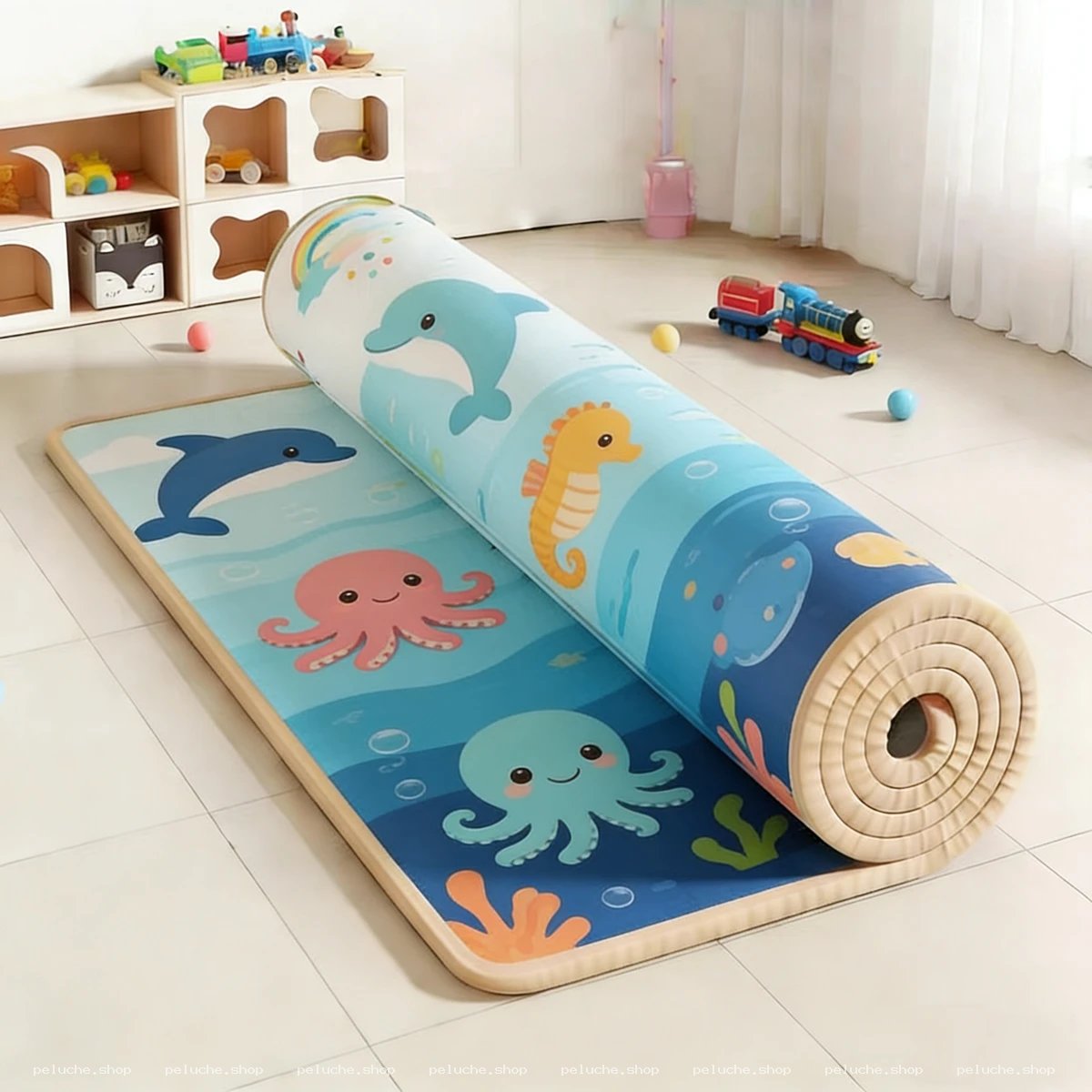 Tapis d'éveil bébé océan doux et sûr - Animaux marins