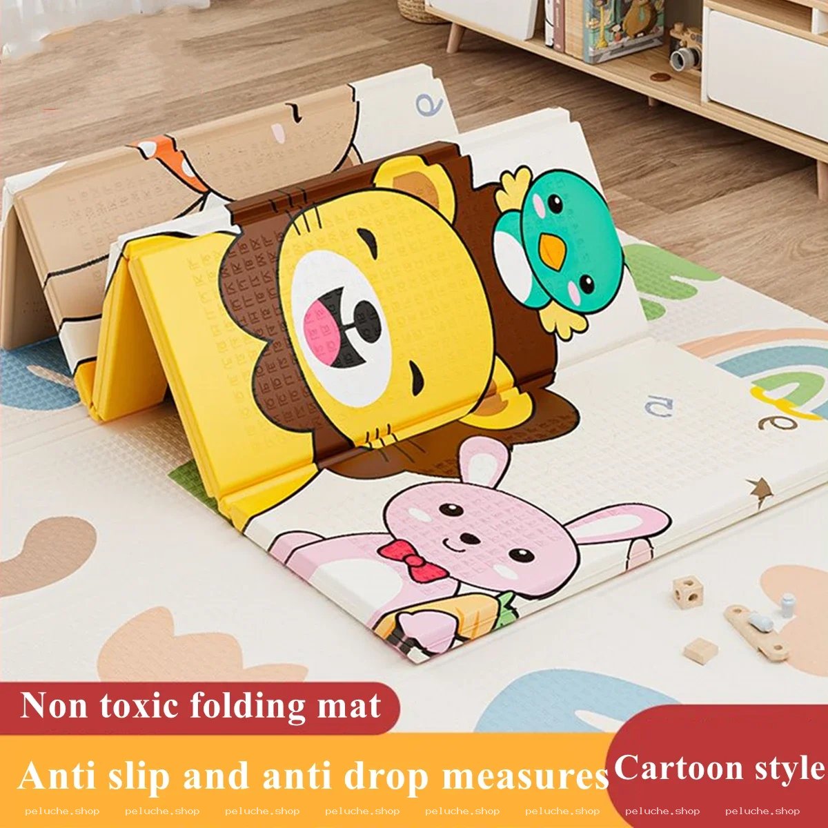 Tapis de jeu pliable enfant non toxique - Animaux dessin animé