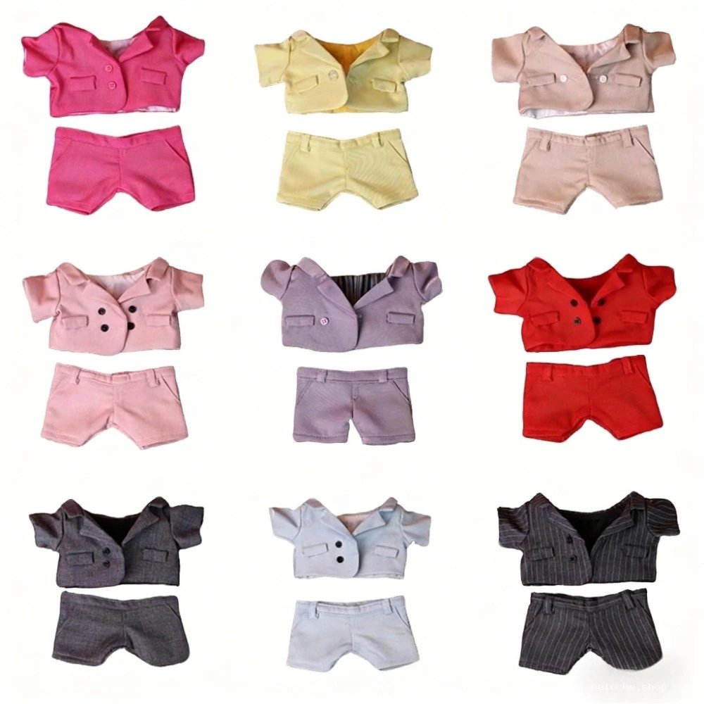 Tenues complètes de poupée - Vestes et shorts colorés