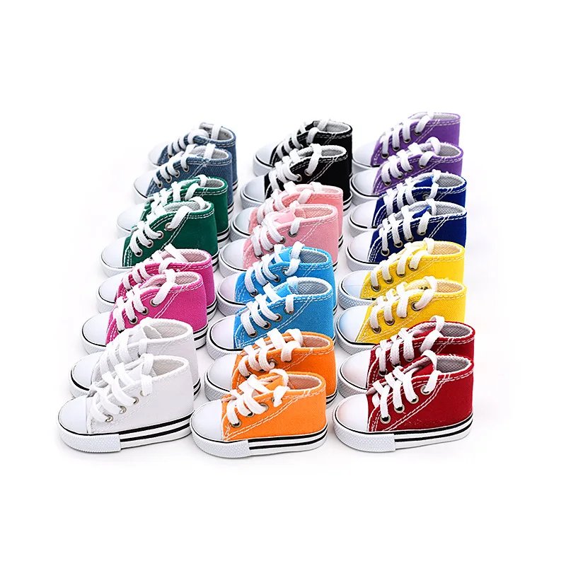 Mini Baskets en Toile Multicolores pour Poupées