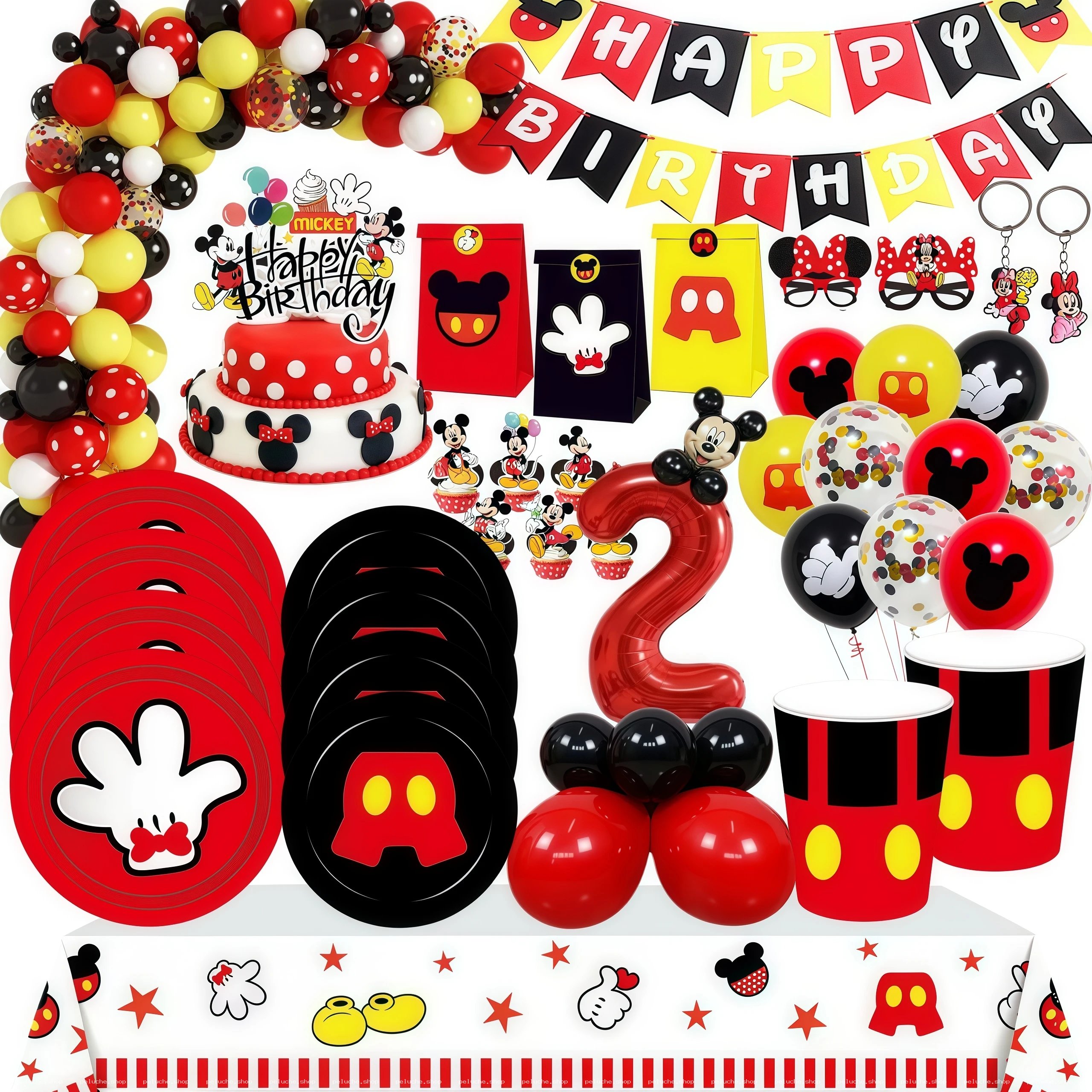 Kit Anniversaire Mickey Mouse 2 Ans - Décoration Fête Complète