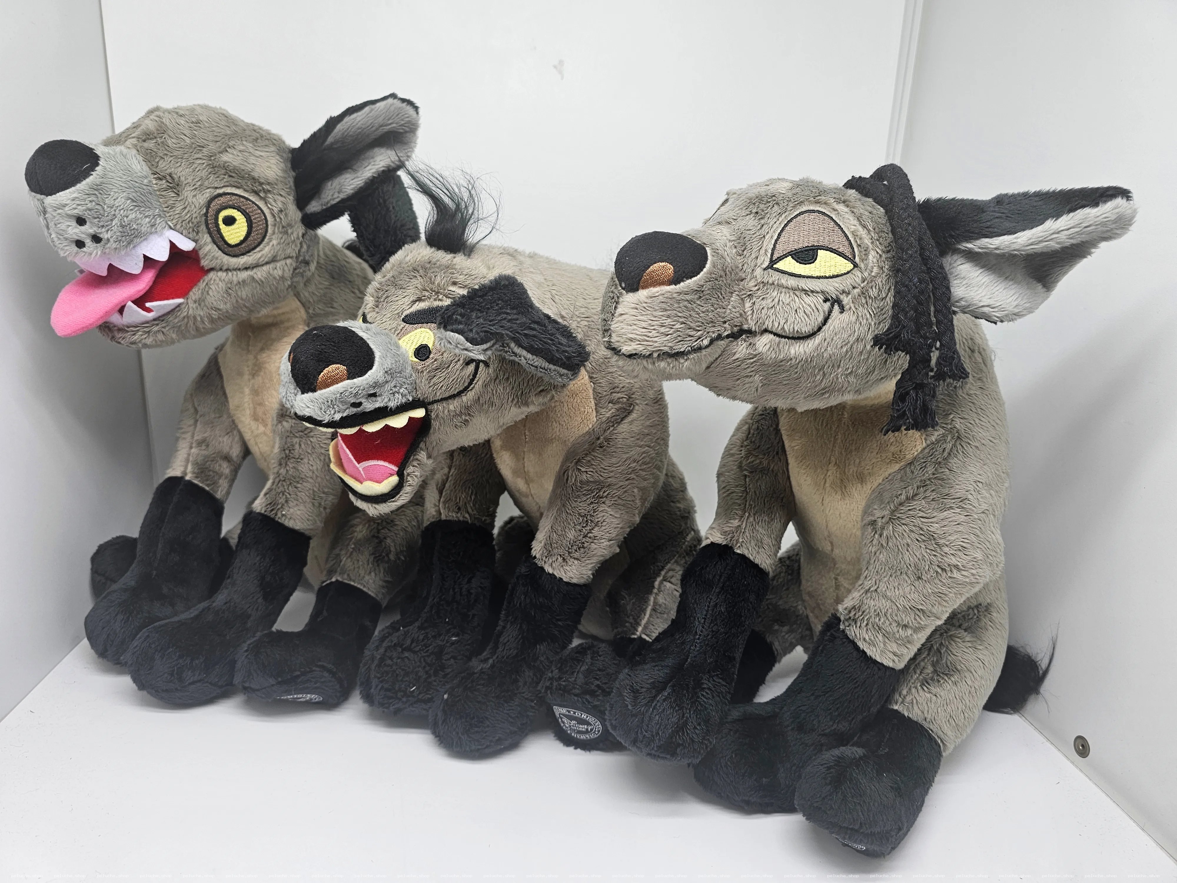 Lot de 3 Peluches Hyènes du Roi Lion - Douces et Détail