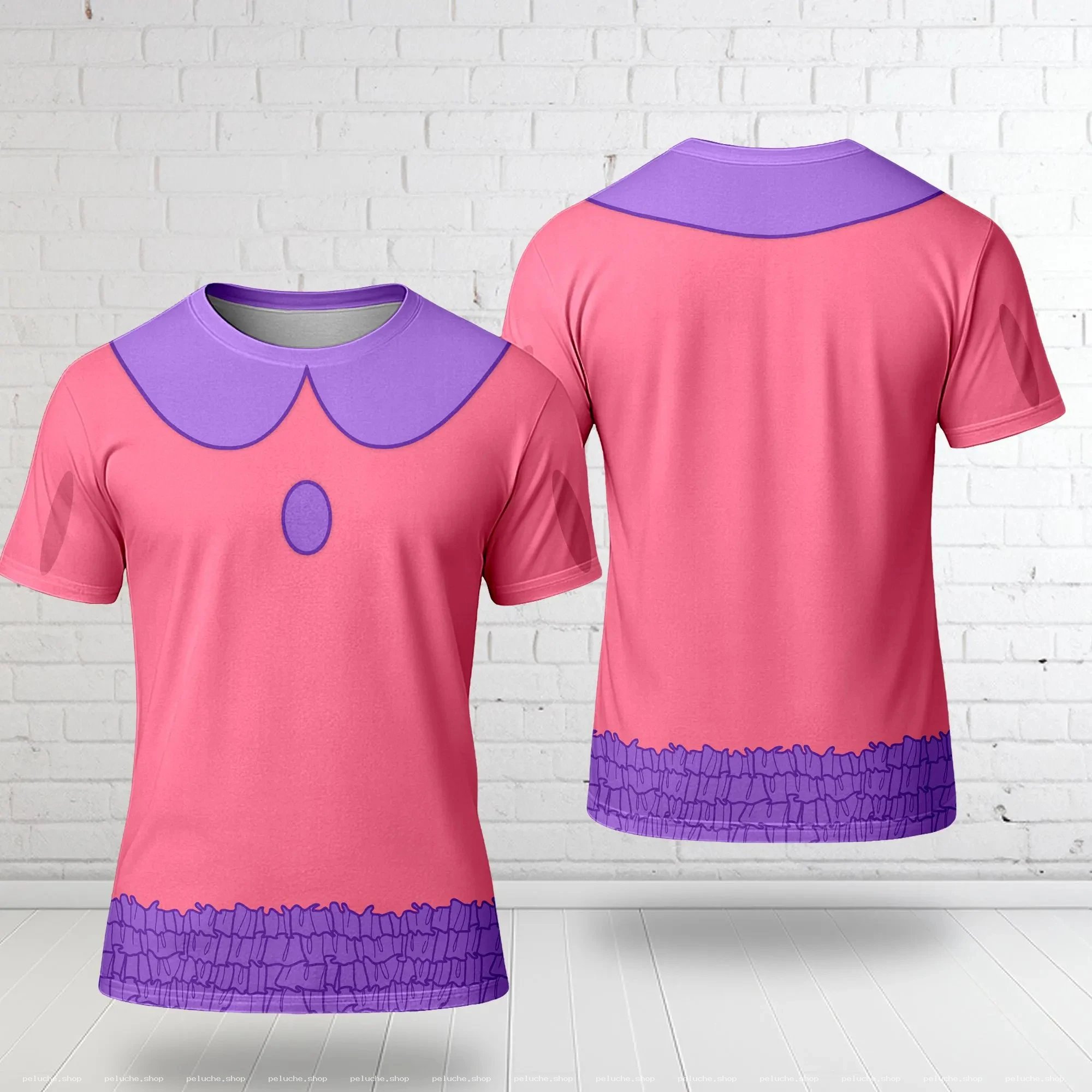 T-shirt Rose & Violet Style Cartoon – Col Peter Pan Unique