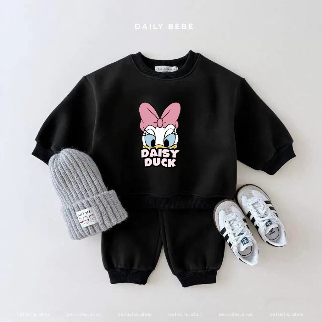 Ensemble Enfant Daisy Duck Noir | Sweat & Pantalon Confort