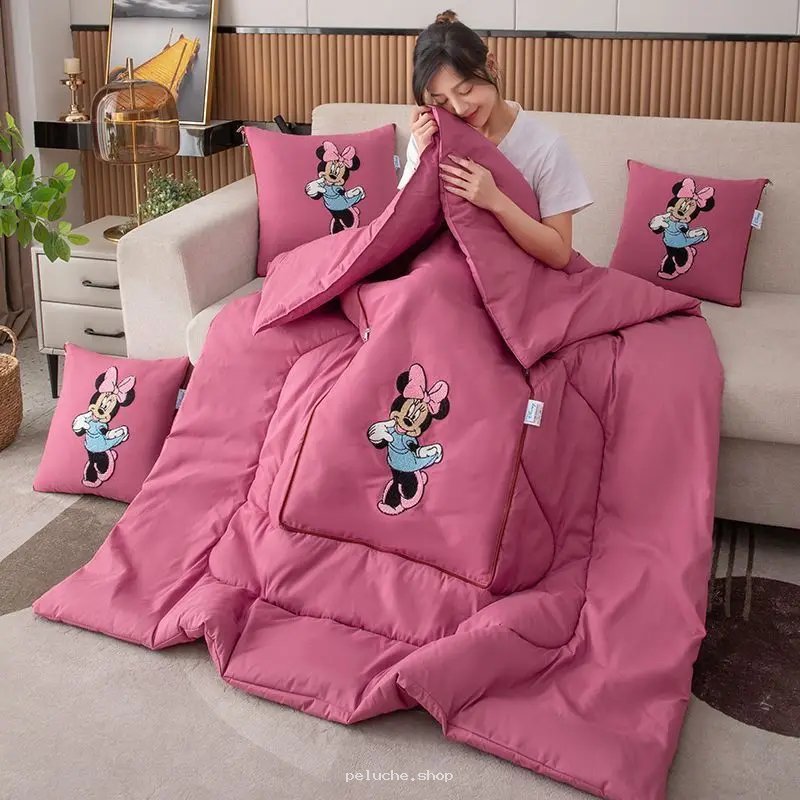 Couverture et coussins Minnie Mouse Rose | Douceur Peluche