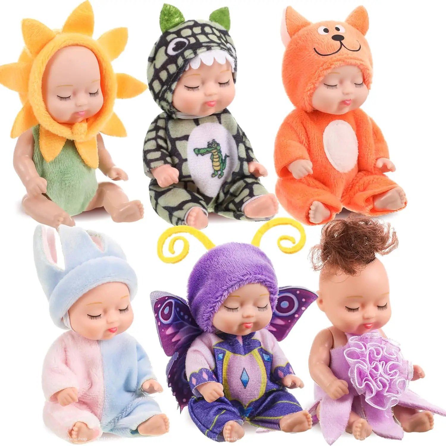 Mini Poupées Bébé Endormies Costumes Animaux & Fantaisie