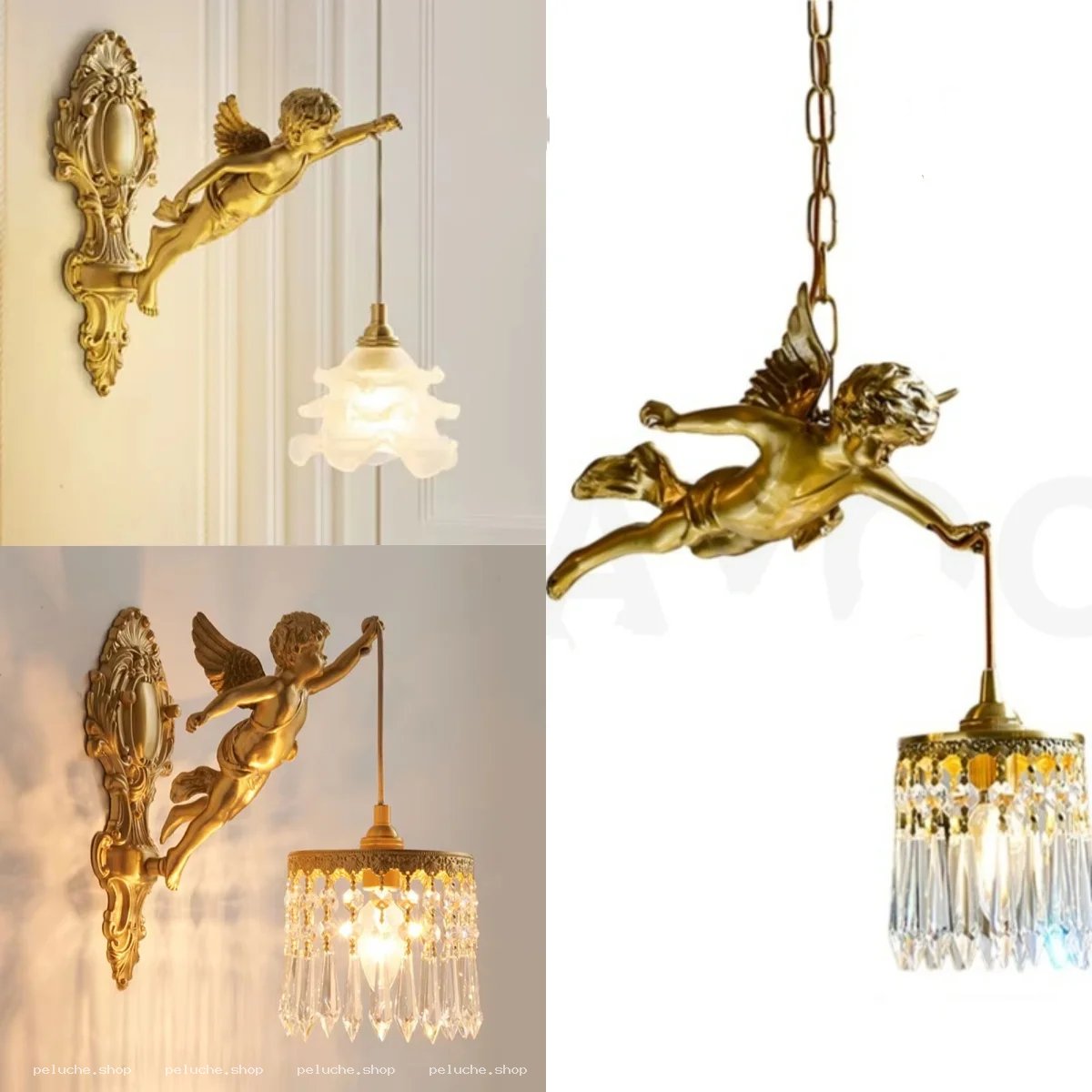 Luminaire Ange Doré - Applique Murale & Suspension Élégante