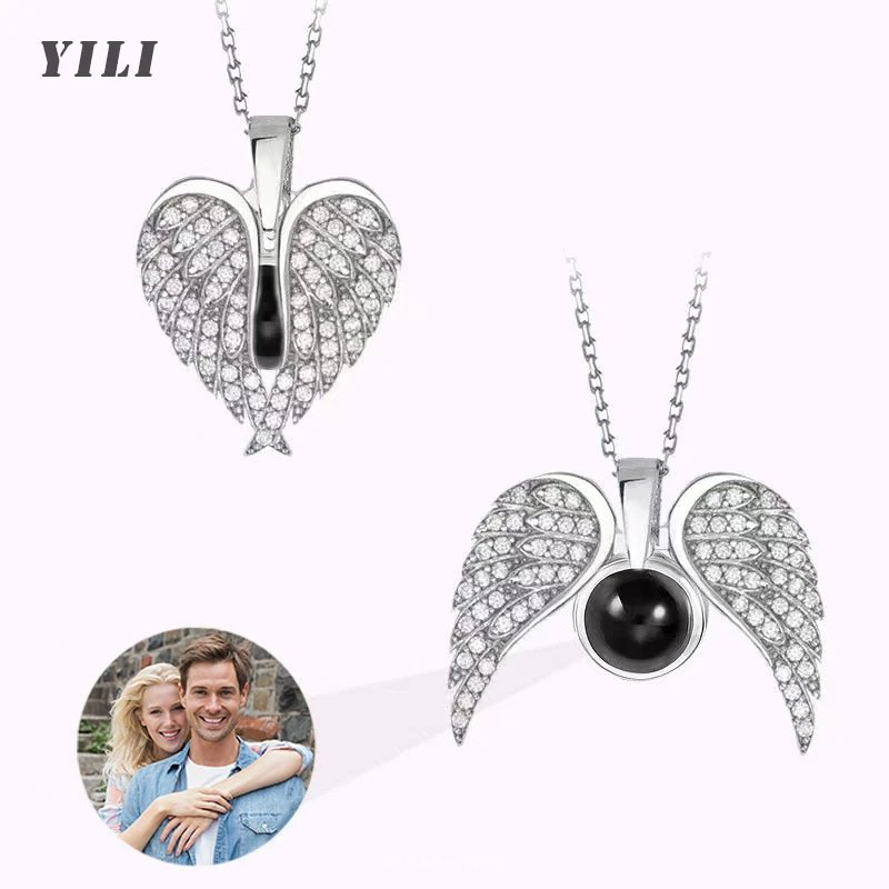 Collier Ailes d'Ange Projection Personnalisable | Cadeau Unique