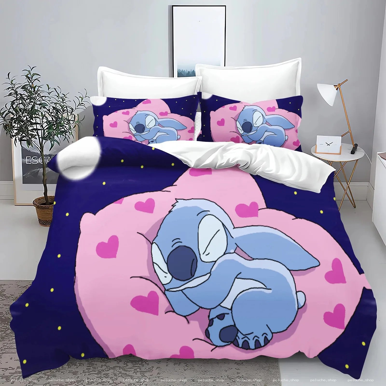 Parure de Lit Stitch Endormi - Housse de Couette & Taies