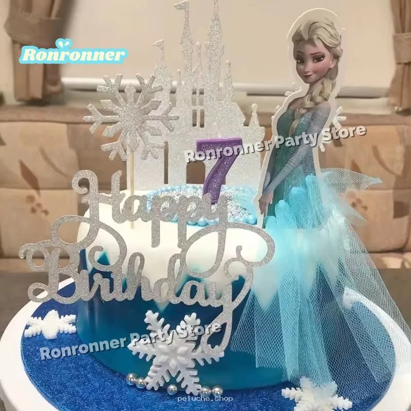 Topper Gâteau Anniversaire Reine des Neiges Elsa - Fille 7 Ans