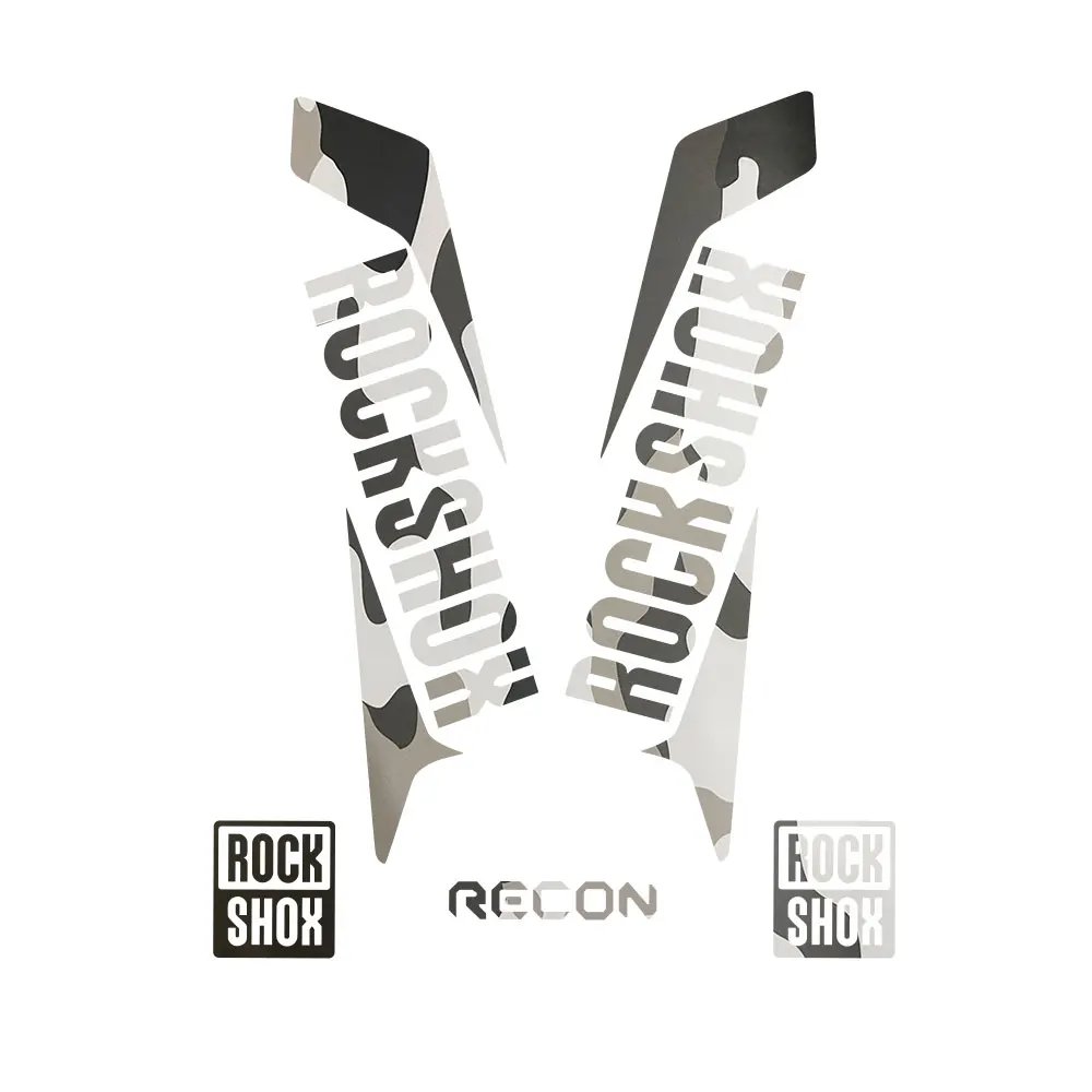 Autocollants RockShox Recon Camouflage Gris - Stickers Fourche