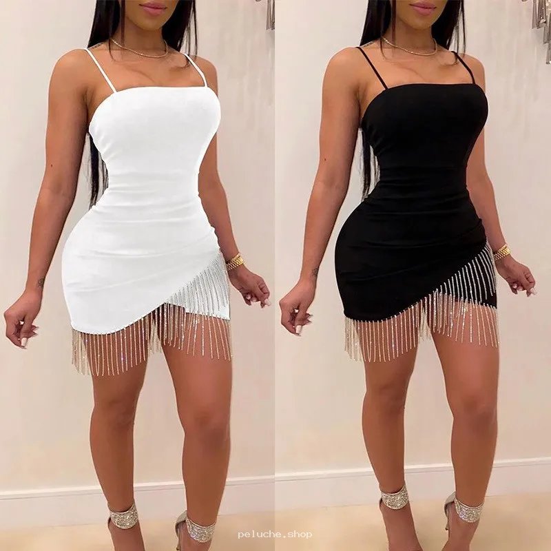 Robe Mini Moulante à Franges Brillantes - Soirée Glamour